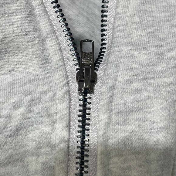 Pink Lily Cropped 1/4 Zip Hoodie Sweatshirt Gray Size XL Extra Large Cotton - Picture 5 of 7